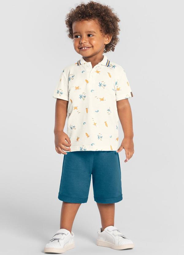 Brandili - Conjunto Infantil Menino de Praia Bege