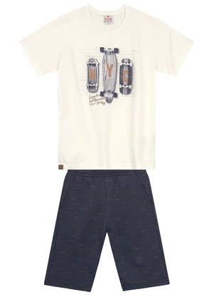 Brandili - Conjunto Infantil Menino de Skate Bege - BRANDILI