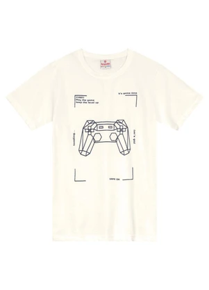 Brandili - Conjunto Infantil Menino de Video Game Bege - BRANDILI