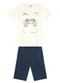 Brandili - Conjunto Infantil Menino de Video Game Azul - variação: Bege