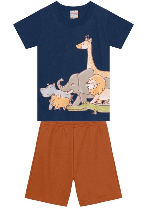 Brandili - Conjunto Infantil Menino de Zoológico Azul
