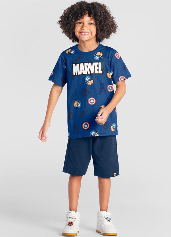 Brandili - Conjunto Infantil Menino dos Vingadores Azul