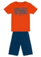 Brandili - Conjunto Infantil Menino em Puff Azul - variação: Laranja