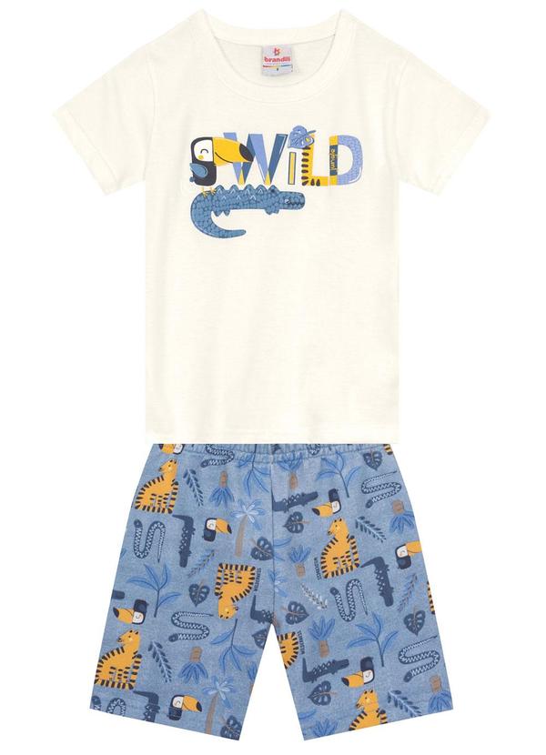 Brandili - Conjunto Infantil Menino Estampa Selvagem Bege