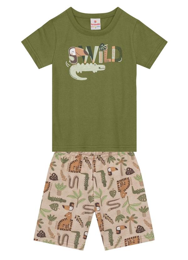 Brandili - Conjunto Infantil Menino Estampa Selvagem Verde 2