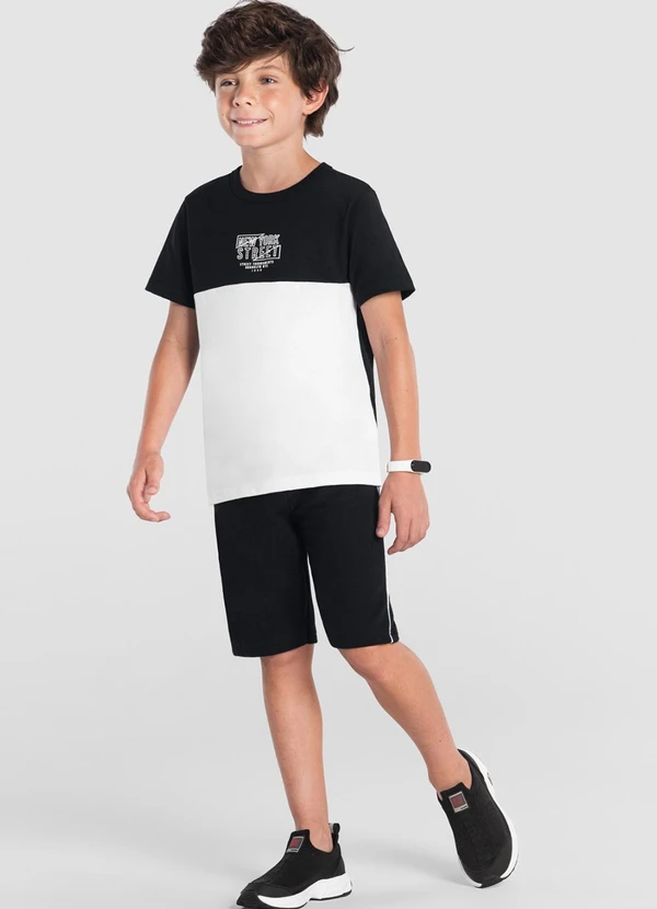 Brandili - Conjunto Infantil Menino Estampa Urbana Preto