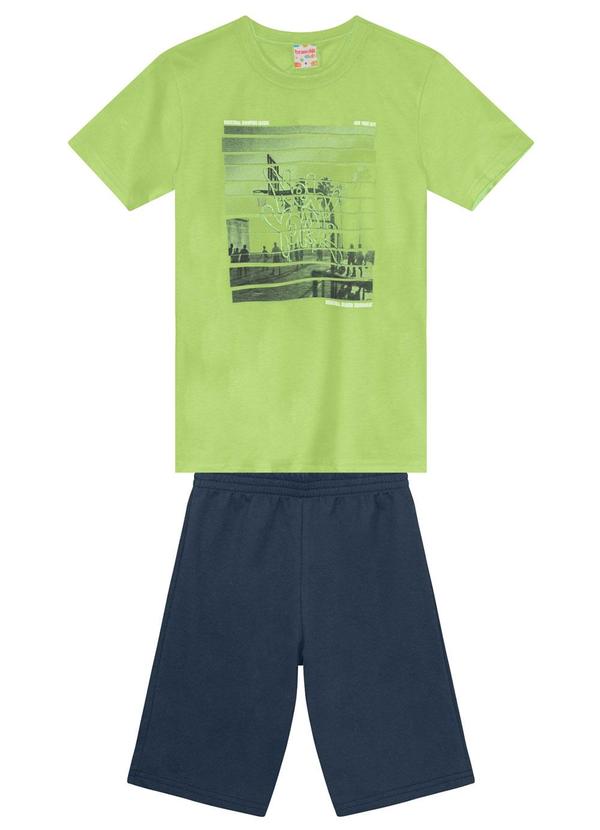 Brandili - Conjunto Infantil Menino Estampa Urbana Verde 2