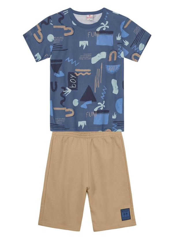 Brandili - Conjunto Infantil Menino Estampado Azul