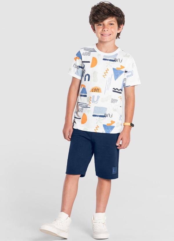 Brandili - Conjunto Infantil Menino Estampado Branco