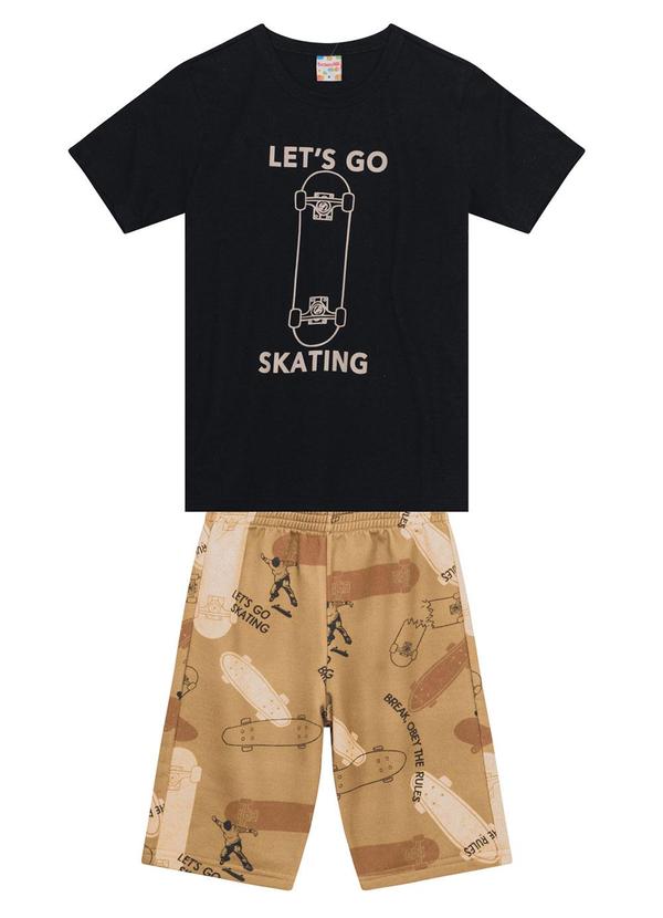 Brandili - Conjunto Infantil Menino Estampado Preto