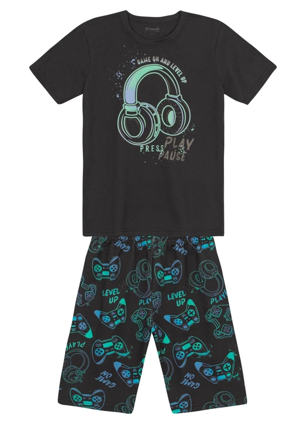 Brandili - Conjunto Infantil Menino Gamer Cinza 2