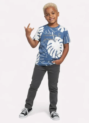 Kyly - Camiseta  Infantil Menino Lettering Azul - KYLY