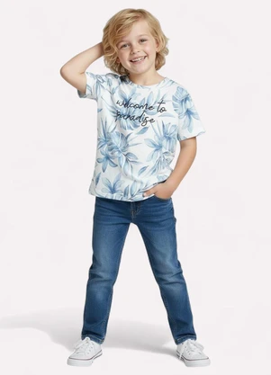 Kyly - Camiseta Infantil Menino Lettering Branco - KYLY