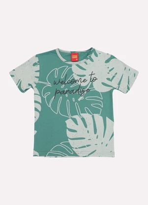 Kyly - Camiseta  Infantil Menino Lettering Verde - KYLY
