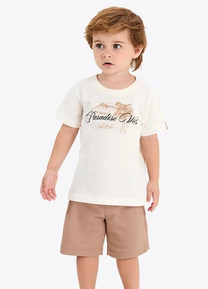 Rovi Kids - Conjunto Infantil Verão em Meia Malha Bege - ROVI KIDS