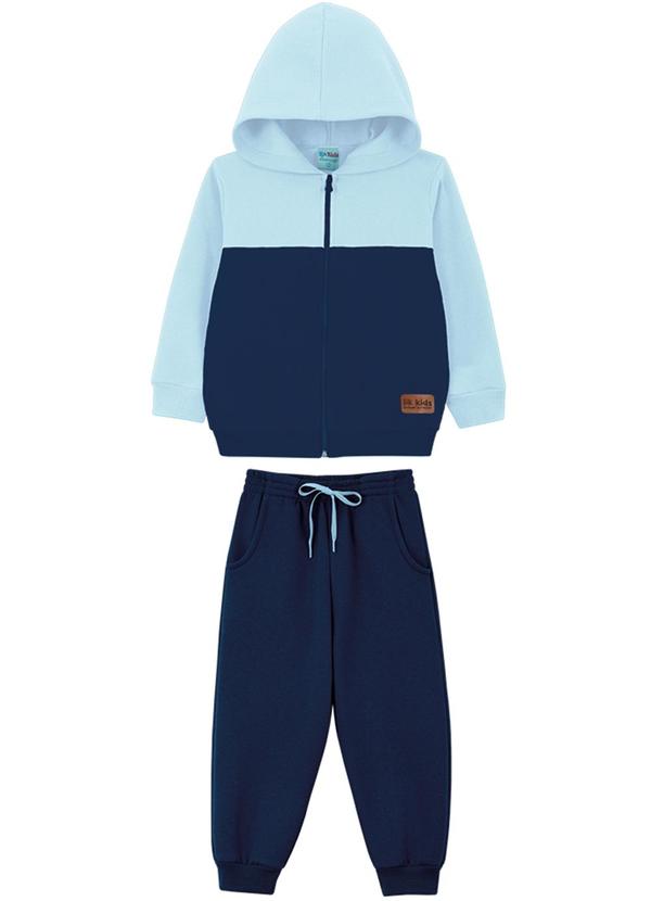 Lik Kids - Conjunto Jaqueta Recortes e Calça 2 Cabos Azul