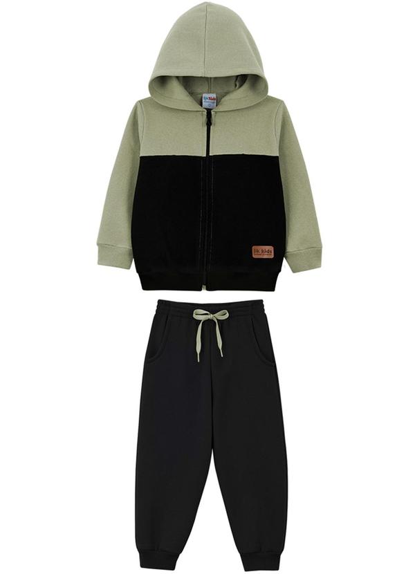 Lik Kids - Conjunto Jaqueta Recortes e Calça 2 Cabos Verde
