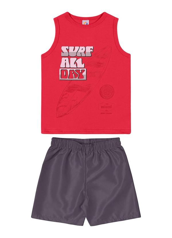 Alenice - Conjunto Surf All Day Menino Vermelho 2