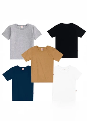 Brandili - Kit Infantil Menino com 5 Camisetas Sortidas - BRANDILI
