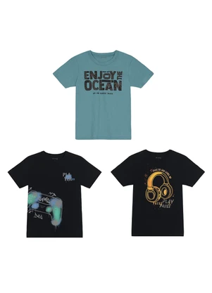 Brandili - Kit Infantil Menino com 5 Camisetas Sortidas - BRANDILI