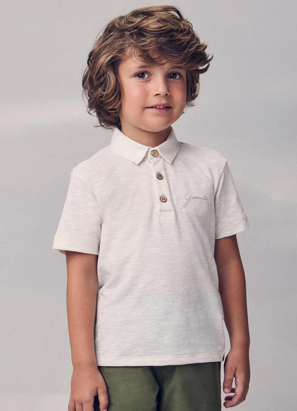 Youccie - Polo com Bordado Bege 1