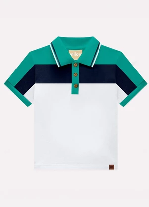 Milon - Polo Infantil Menino em Piquet Branco - MILON