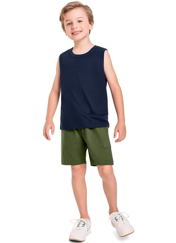 Bee Loop - Regata em Meia Malha para Menino Azul 2