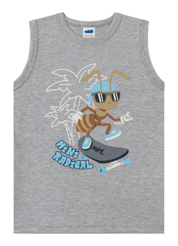 Marlan - Regata em Meia Malha Penteada Cinza