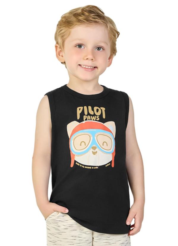 Marlan - Regata em Meia Malha Penteada Preto