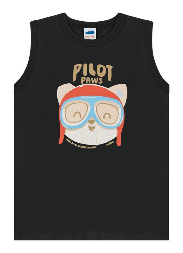 Marlan - Regata em Meia Malha Penteada Preto 3