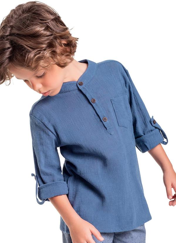 Quimby - Bata Infantil em Algodão para Menino Azul