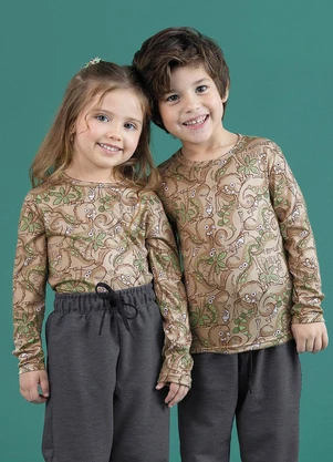 Soft Bonni - Blusa Estampada Bege Dinos - SOFT BONNI