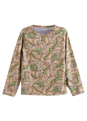 Soft Bonni - Blusa Estampada Bege Dinos - SOFT BONNI
