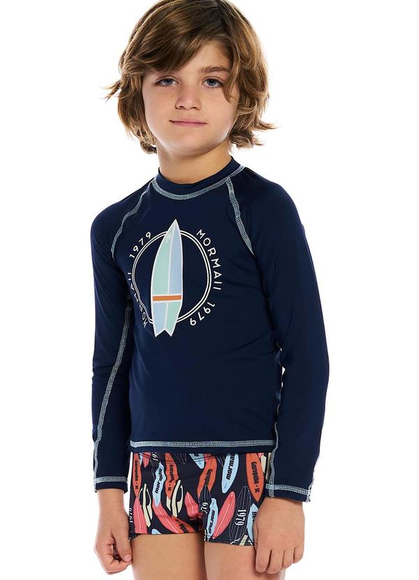Mormaii - Blusa Infantil Solar Uv Lettering Azul