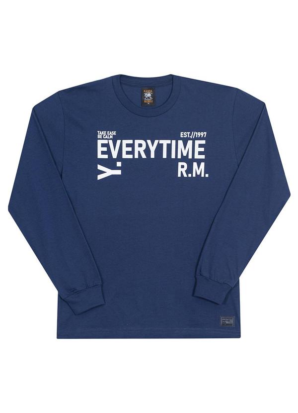 Randa Mundu - Blusa Masculina Meia Malha Azul