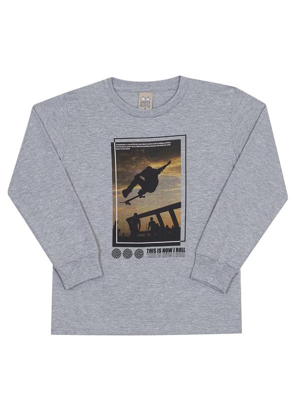 Randa Mundu - Blusa Masculina Meia Malha Cinza