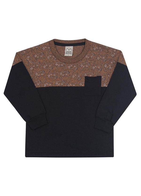 Randa Mundu - Blusa Masculina Meia Malha Mouline Black Laranja