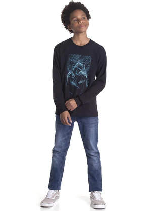 Outlet - Blusa Masculina Meia Malha Preto - OUTLET
