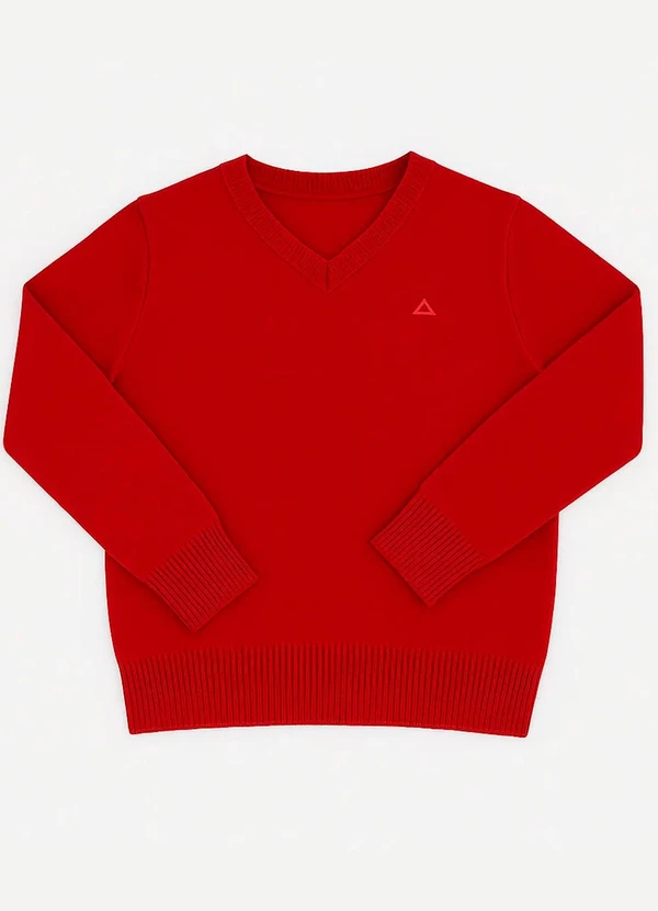 Doce Tom - Blusa,Suéter Gola V em Tricô Vermelho 4