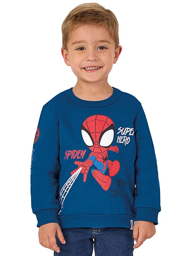 Malwee Kids - Blusão em Moletom Spidey® Azul