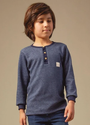 Bugbee - Blusão Infantil em Malha Azul - BUGBEE
