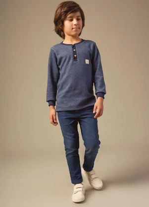 Bugbee - Blusão Infantil em Malha Azul - BUGBEE