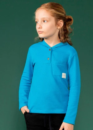 Bugbee - Blusão Infantil em Malha Azul - BUGBEE