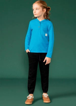 Bugbee - Blusão Infantil em Malha Azul - BUGBEE