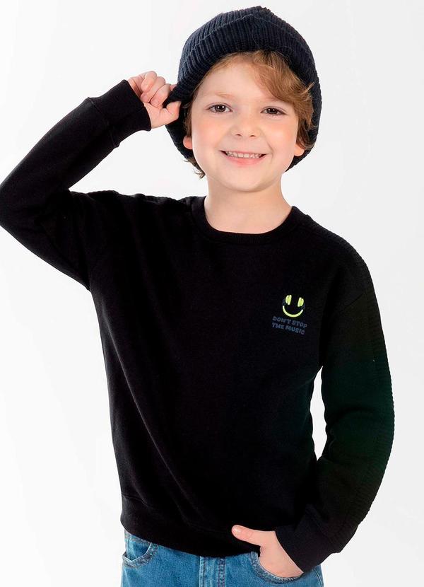 Cativa Kids - Blusão Masculina Infantil Estampada Preto