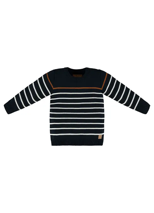 Up Baby - Blusão Menino Manga Longa em Tricot Azul