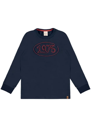 Carinhoso - Camiseta 1975 em Malha Menino Azul - CARINHOSO