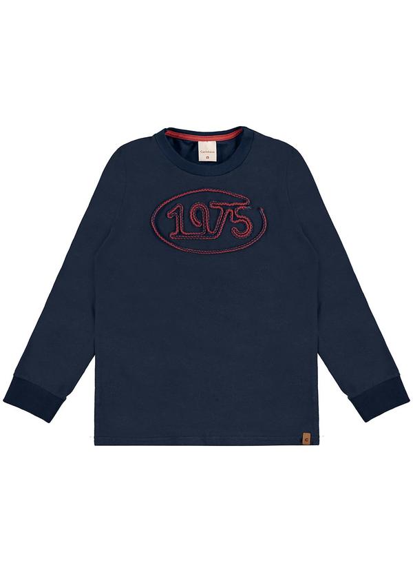 Carinhoso - Camiseta 1975 em Malha Menino Azul