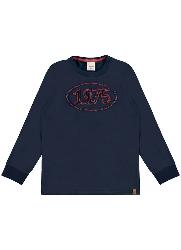 Carinhoso - Camiseta 1975 em Malha Menino Azul