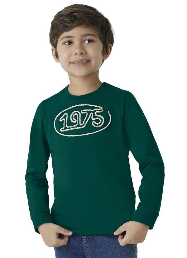 Carinhoso - Camiseta 1975 em Malha Menino Verde